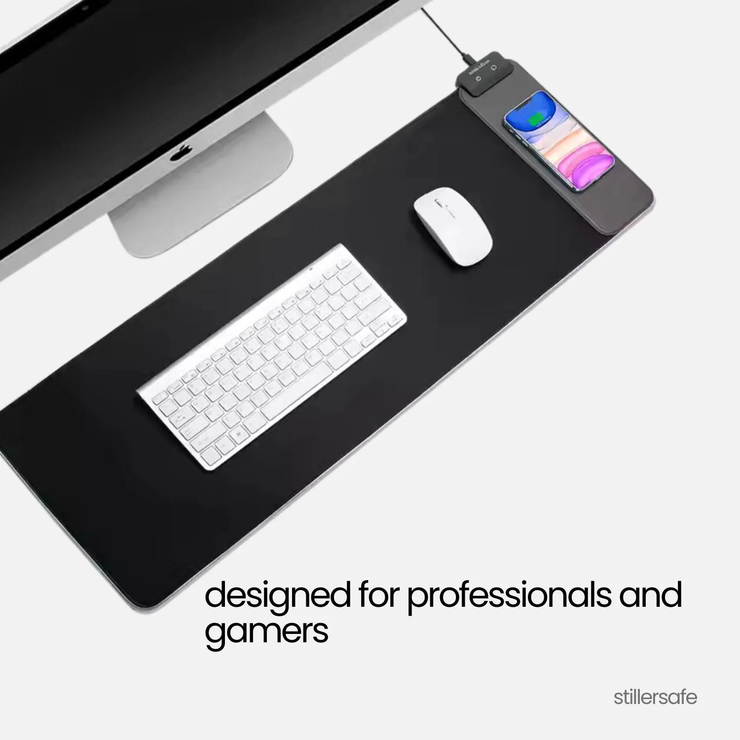Deskmat with wireless charger. Smartphone and Airpod Charger. - Image 2
