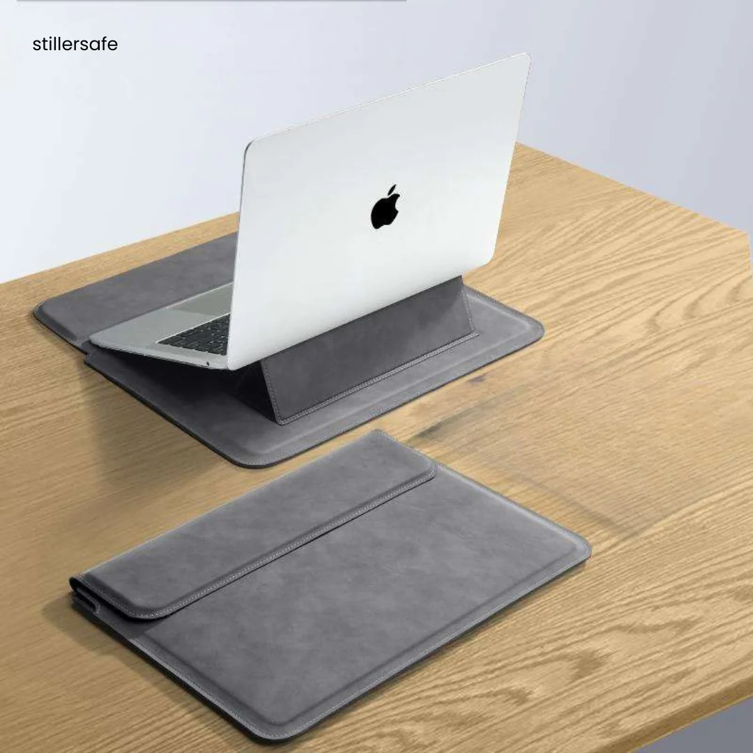 Laptop Sleeve With Stand - PU Leather - Image 3