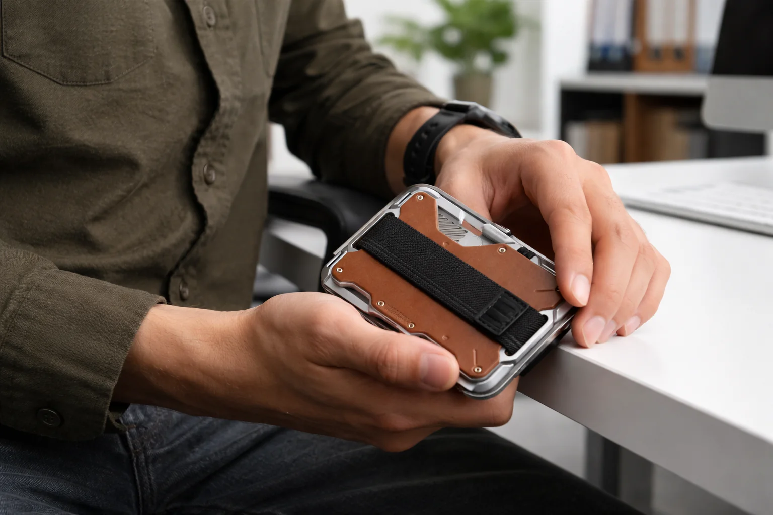 MagSafe Aluminium + PU Vegan leather  - Magsafe Wallet With Stand - Upto 8 Cards - Image 7